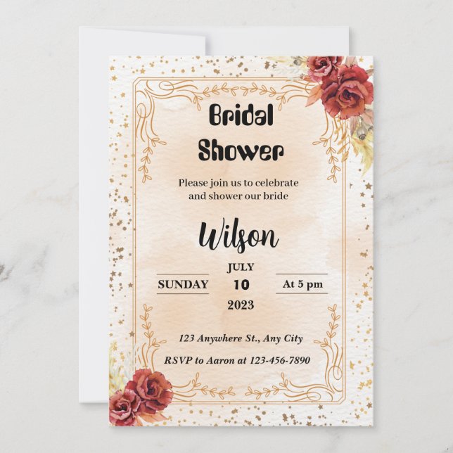 Cheap Bridal Shower Invitations (Front)