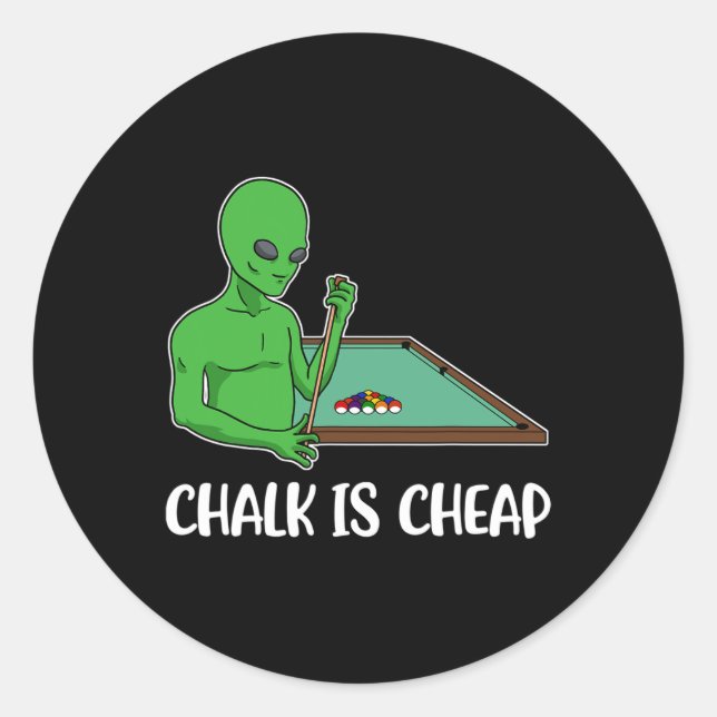 Cheap Chalk Billiards  Classic Round Sticker (Front)