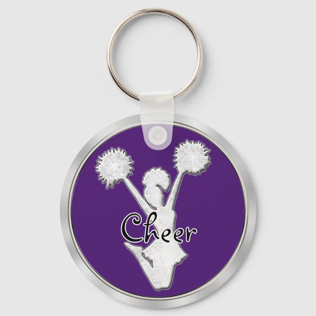 Cheap CHEER Keychains in Bulk Your Team COLORS (Front)