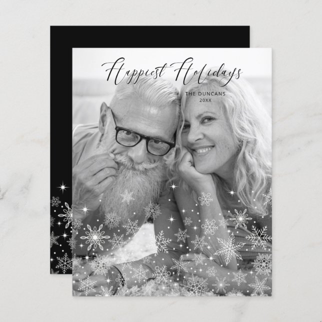 Cheap Christmas Snowflakes Happiest Holidays Photo (Front/Back)