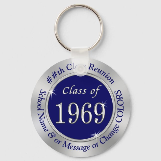 Cheap Class of 1969 High School Reunion Gifts Key Ring (Front)