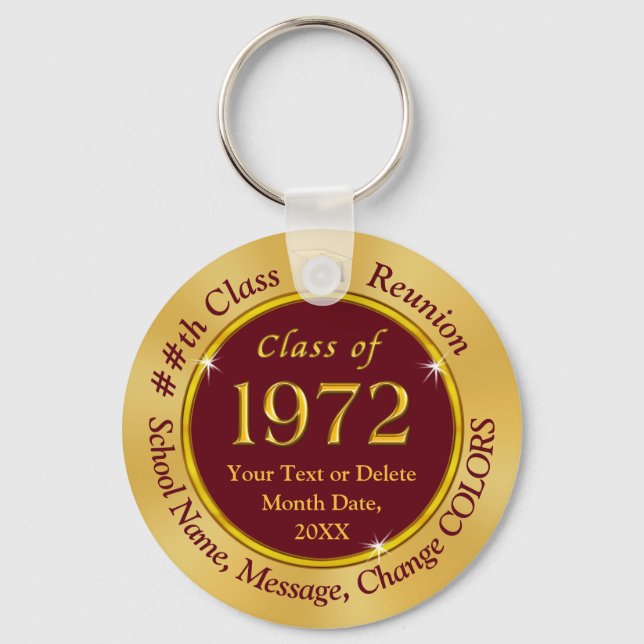 Cheap, Class Reunion Keychains, Favors, Giveaways Key Ring (Front)
