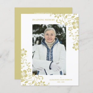 Cheap Classic Gold Floral Funeral Service Photo