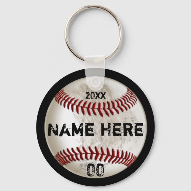 Cheap Dirty look Personalised Baseball Keychains (Front)