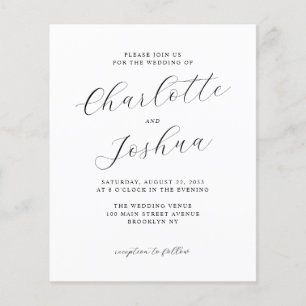 Cheap Elegant Minimalist RSVP QR Code Wedding Flyer