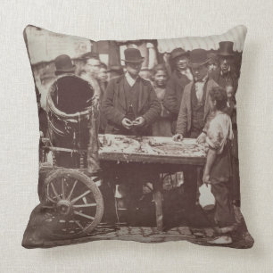 Cheap Fish of St. Giles, from 'Street Life in Lond Cushion
