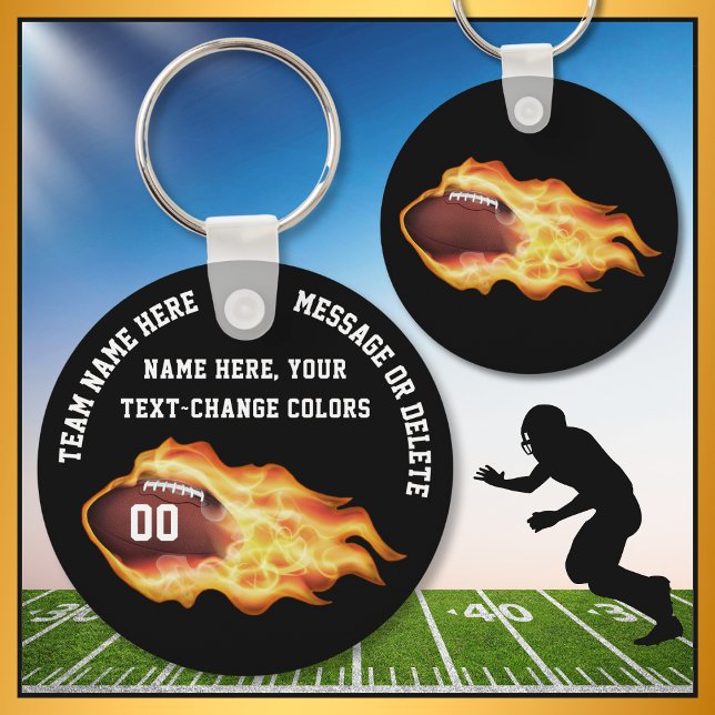 Cheap Football Gifts for TEAM with NUMBER, NAME Key Ring (Cheap Football Gifts for players. Personalized Football Team Gifts. Football bag tags. Keychain.)