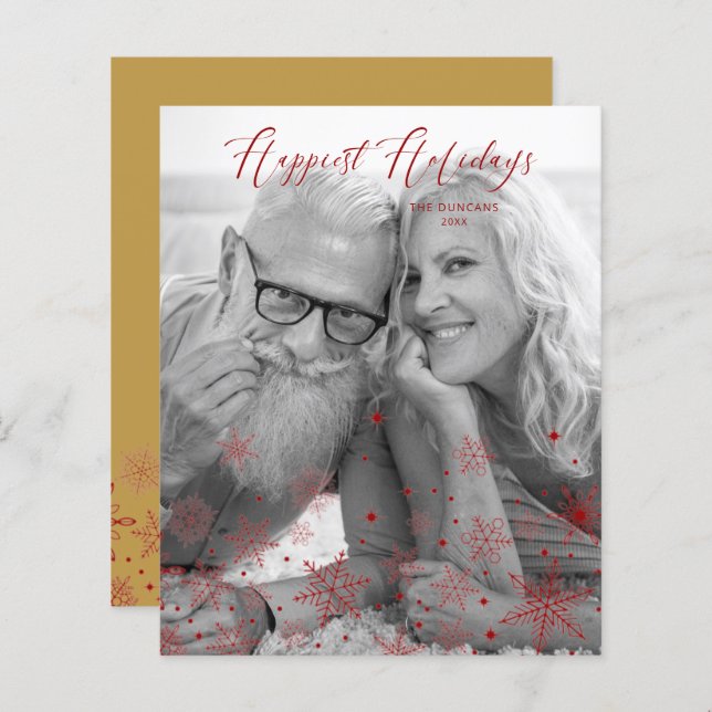 Cheap Gold Christmas Snowflakes Happiest Holidays (Front/Back)