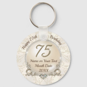 Cheap Gorgeous Custom, 75th Birthday Party Favours Key Ring