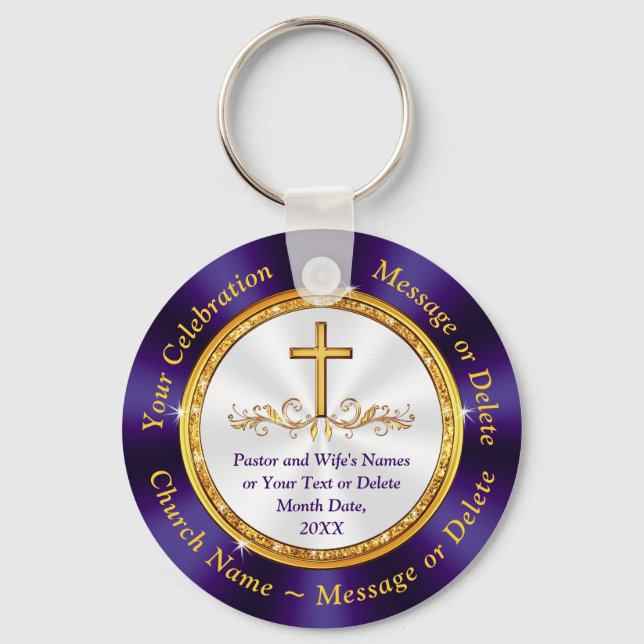 Cheap Gorgeous Custom, Church Anniversary Favours Key Ring (Front)