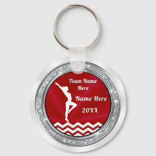 Cheap Gymnastics Party Favors for Girls Red, White Key Ring