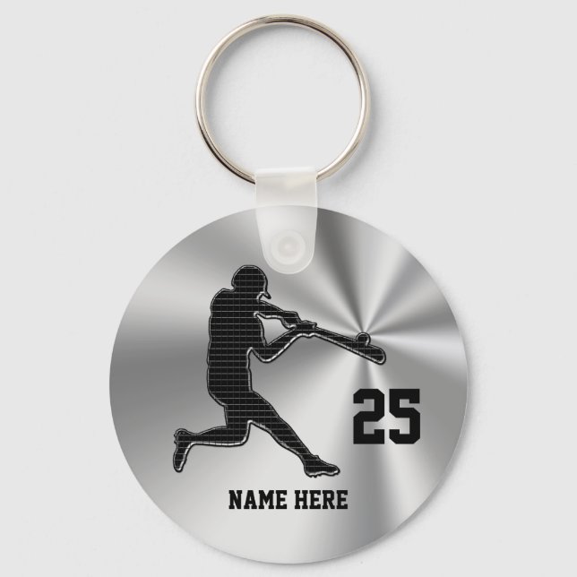 Cheap Ideas for Baseball Team Gifts NAME & NUMBER Key Ring (Front)