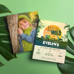 Cheap Jungle Animal Four Ever Wild Photo Birthday