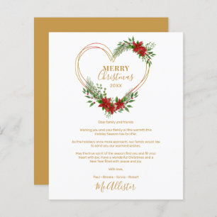 Cheap Modern Merry Christmas Poinsettias Heart