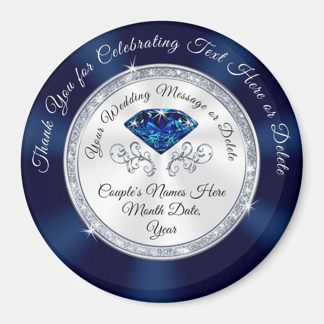 Cheap, Navy Blue Wedding Favours, Custom Wedding  Magnet (Front)