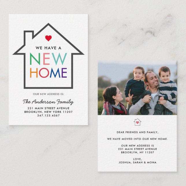 Cheap New Home Change of Address Photo Moving Card (Front/Back)