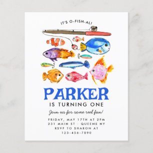 Cheap O-Fish-al Reel Fun Gone Fishing Birthday Flyer