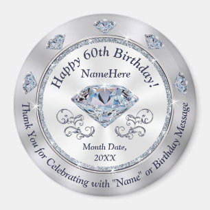 Cheap Personalise, Party Favours for 60th Birthday Magnet