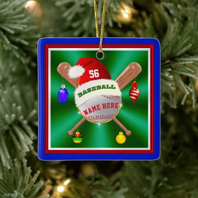 Cheap Personalised Baseball Ornaments for Boys (Tree)
