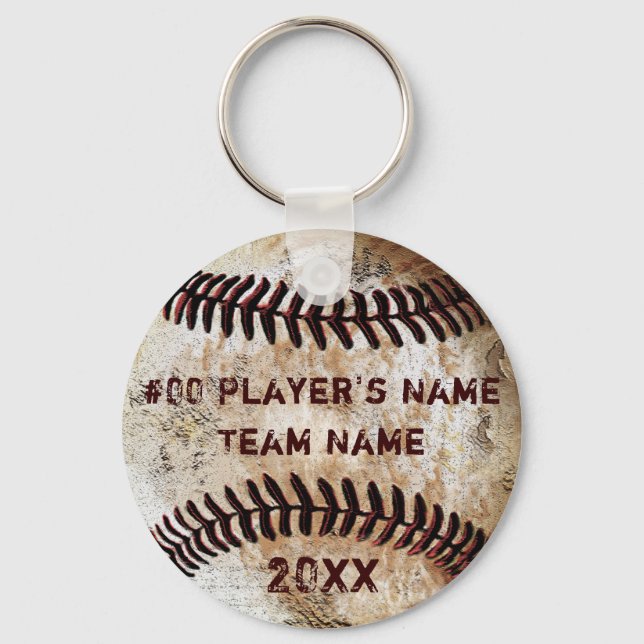 Cheap, Personalised Baseball Team Gifts for Boys Key Ring (Front)