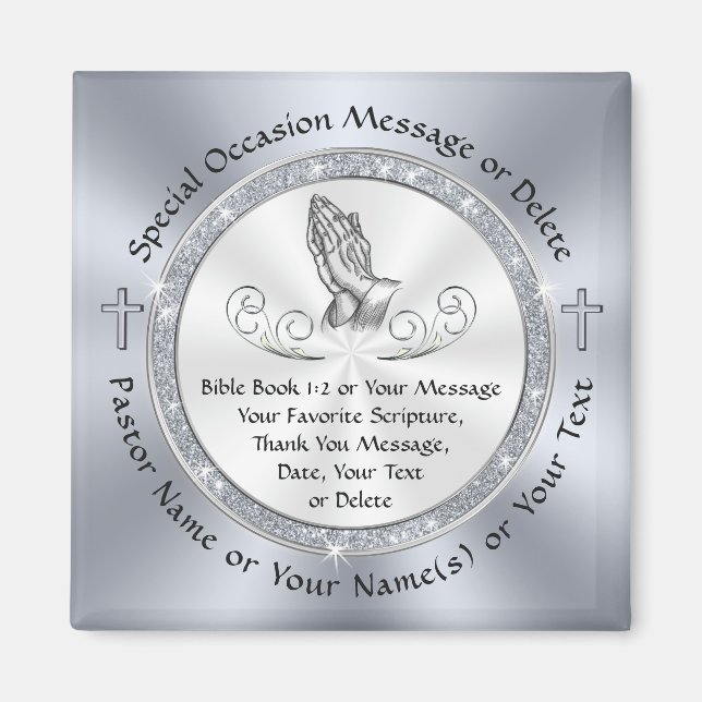 Cheap Personalised Church Gifts in BULK, Scripture Magnet (Front)