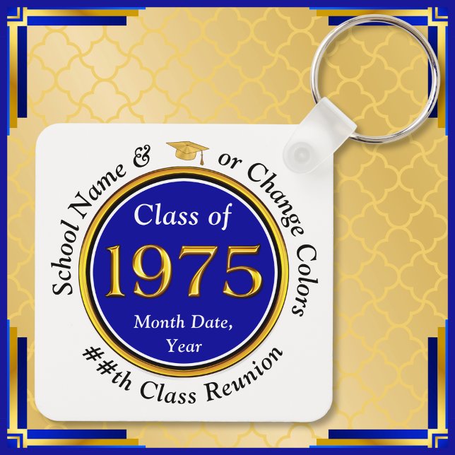 Cheap Personalised, Class of 1975 Reunion, Reunion Key Ring (50 year, Class of 75 reunion. High School Reunion Keychains. Personalized, class of 1975 favors.)