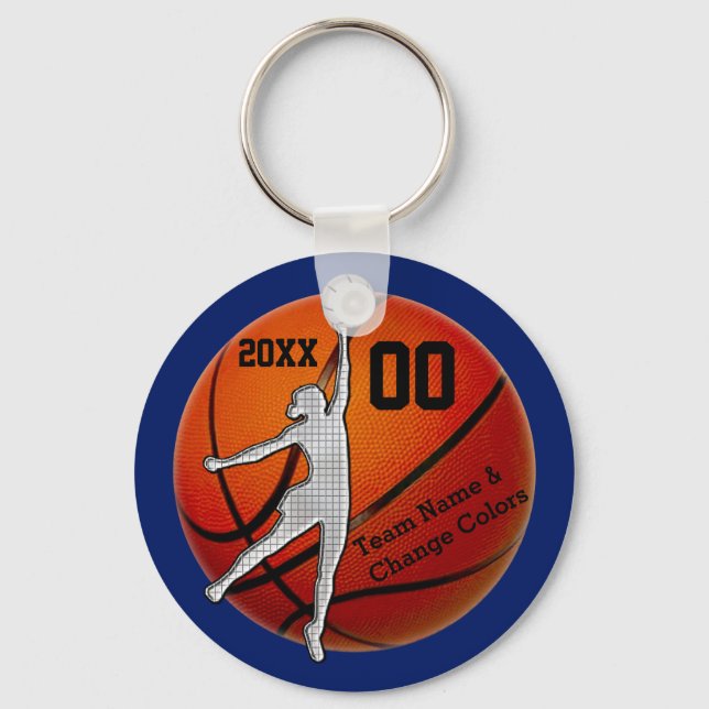 Cheap Personalised Gifts for Girls Basketball Team Key Ring (Front)