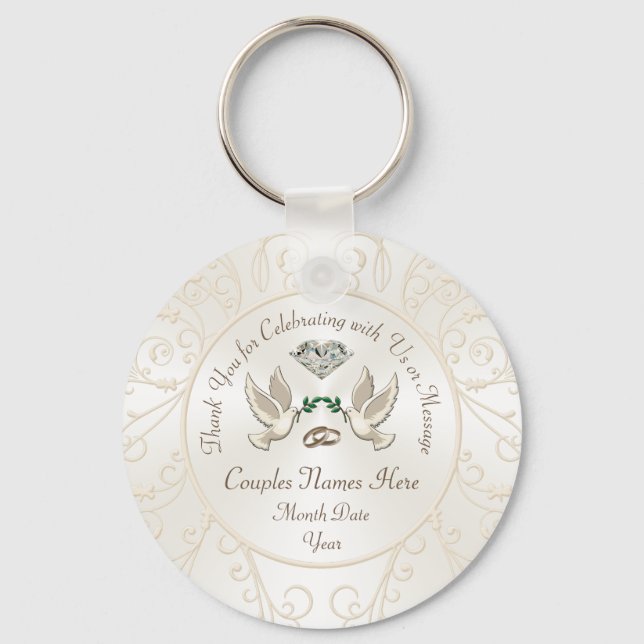 Cheap Personalised Wedding Gifts for Guests, BULK Key Ring (Front)