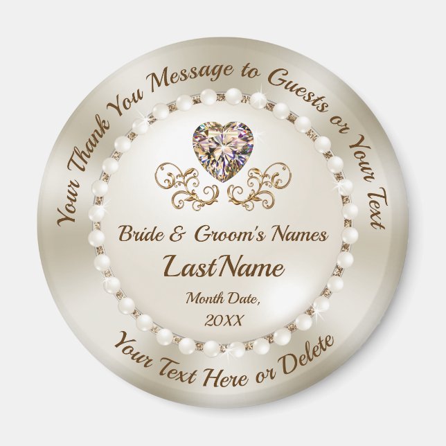 Cheap Personalised, Wedding Thank You Magnets,  Magnet (Front)