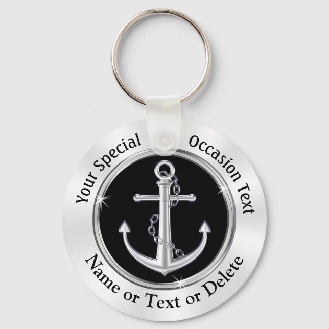 Cheap, Personalized, Anchor Keychains, Nautical  Key Ring (Front)