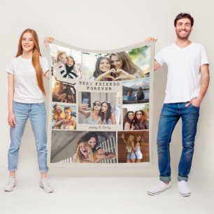 Cheap Photo Blanket Collage Modern BFF