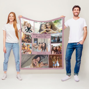 Cheap Photo Blanket Collage Modern BFF
