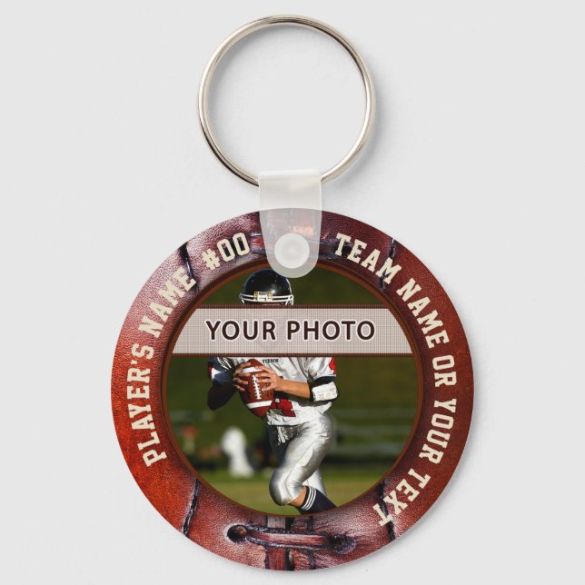 Cheap Photo, Personalise Football Keychains  (Front)
