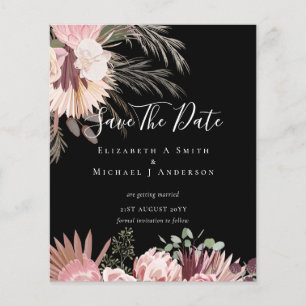 CHEAP PHOTO SAVE DATES - Pampas Grass Burgundy Flyer