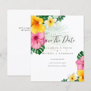 CHEAP Photo Save Dates TROPICAL FLOWERS Beach