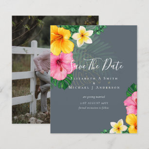 CHEAP Photo Save Dates TROPICAL FLOWERS Beach