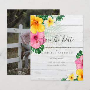 CHEAP Photo Save Dates TROPICAL FLOWERS Beach