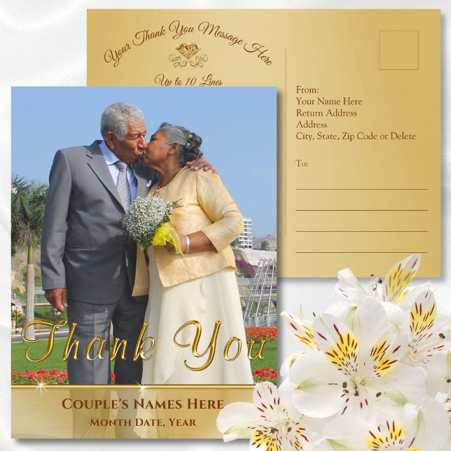 Cheap Photo Thank You Postcards, Anniversary Postcard (Cheap photo thank you postcards for Anniversary, Wedding, Birthday or any occasion. Photo thank yous)