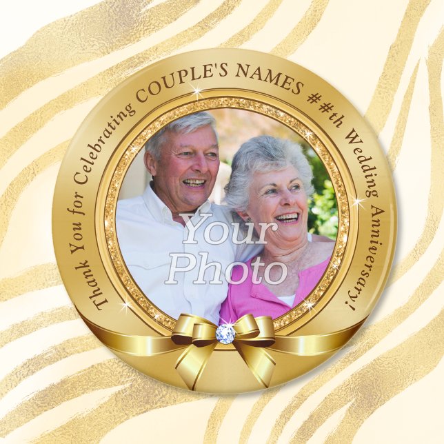 Cheap PHOTO, Wedding Anniversary Favours, ANY YEAR Magnet (Cheap, 60th Anniversary Favors. 60th wedding anniversary favors. 60th anniversary favors. Gold Favor)