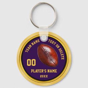Cheap Purple and Gold Football Gifts for Players Key Ring