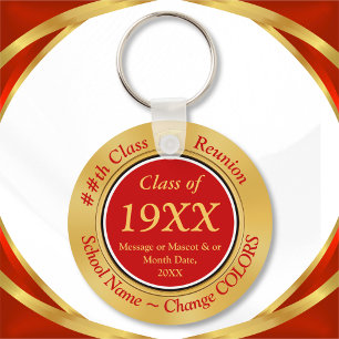 Cheap Red and Gold, Class Reunion Party Favours Key Ring