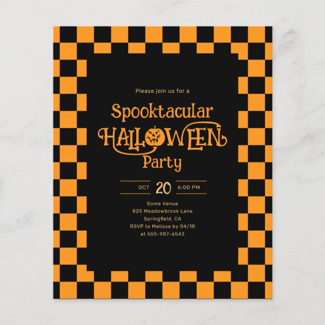 Cheap Retro Spooktacular Halloween Party Flyer (Front)