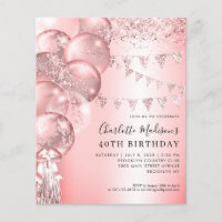 Cheap Rose Gold Glitter Balloon Any Age Birthday