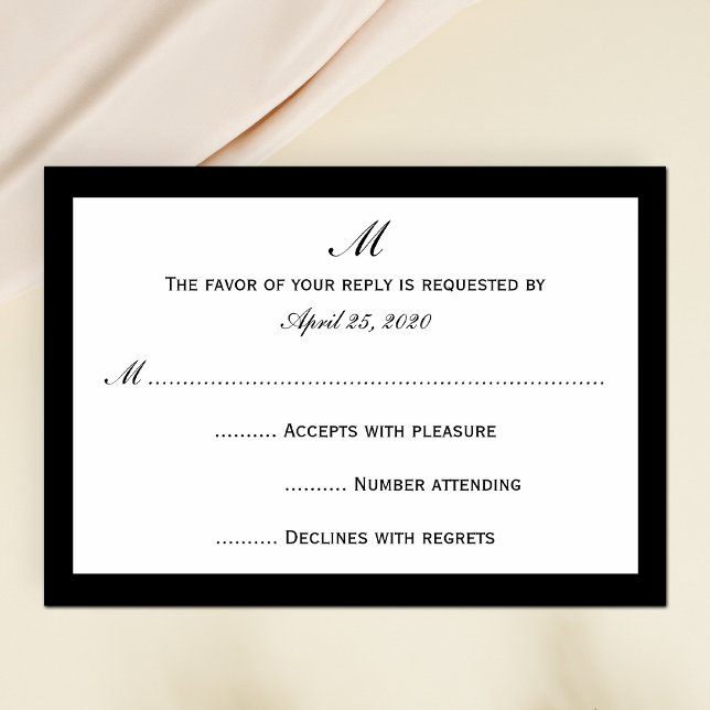 Cheap RSVP Invitation Cards Choose Border on White (Creator Uploaded)