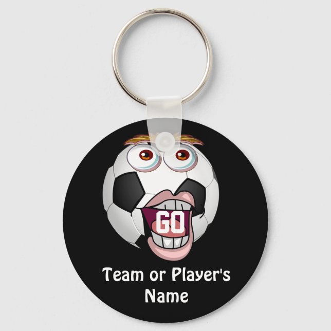 Cheap Soccer Gifts for Players TEAM NAME Under $4 Key Ring (Front)