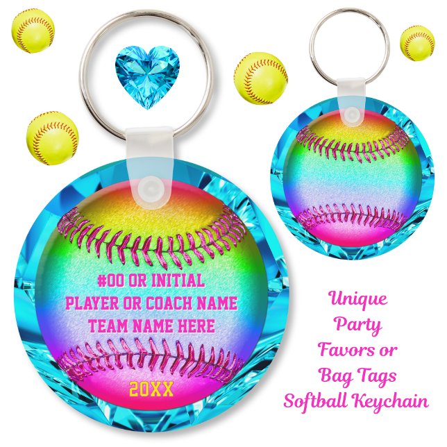 Cheap Softball Gifts for Girls, Softball Keychains (Softball Souvenirs. Softball gifts for players. Softball senior night ideas. Softball  Bag Tags.)