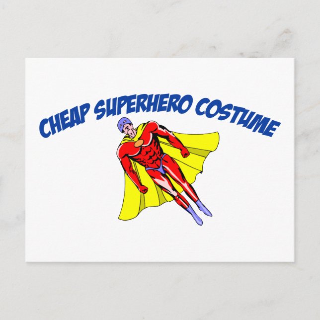 Cheap Superhero Costume Postcard (Front)