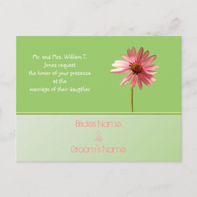 Cheap Wedding Invitation Postcards (Front)