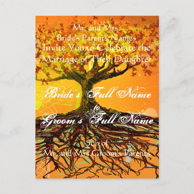 Cheap Wedding Invitation Postcards (Front)