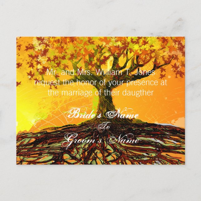 Cheap Wedding Invitation Postcards (Front)